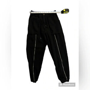 Angel designed in Los Angeles Black Joggers with zippered front